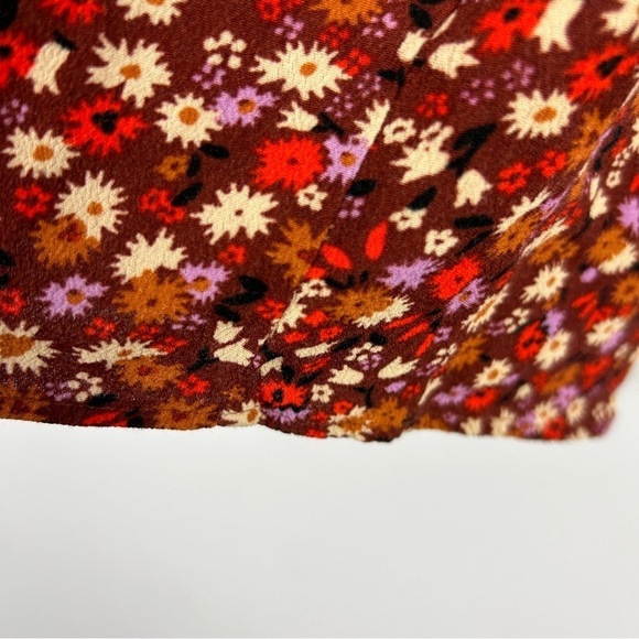 Madewell Rhyme In Spring Ditsy Floral Short Sleeve Blouse Medium Rust - Picture 12 of 15